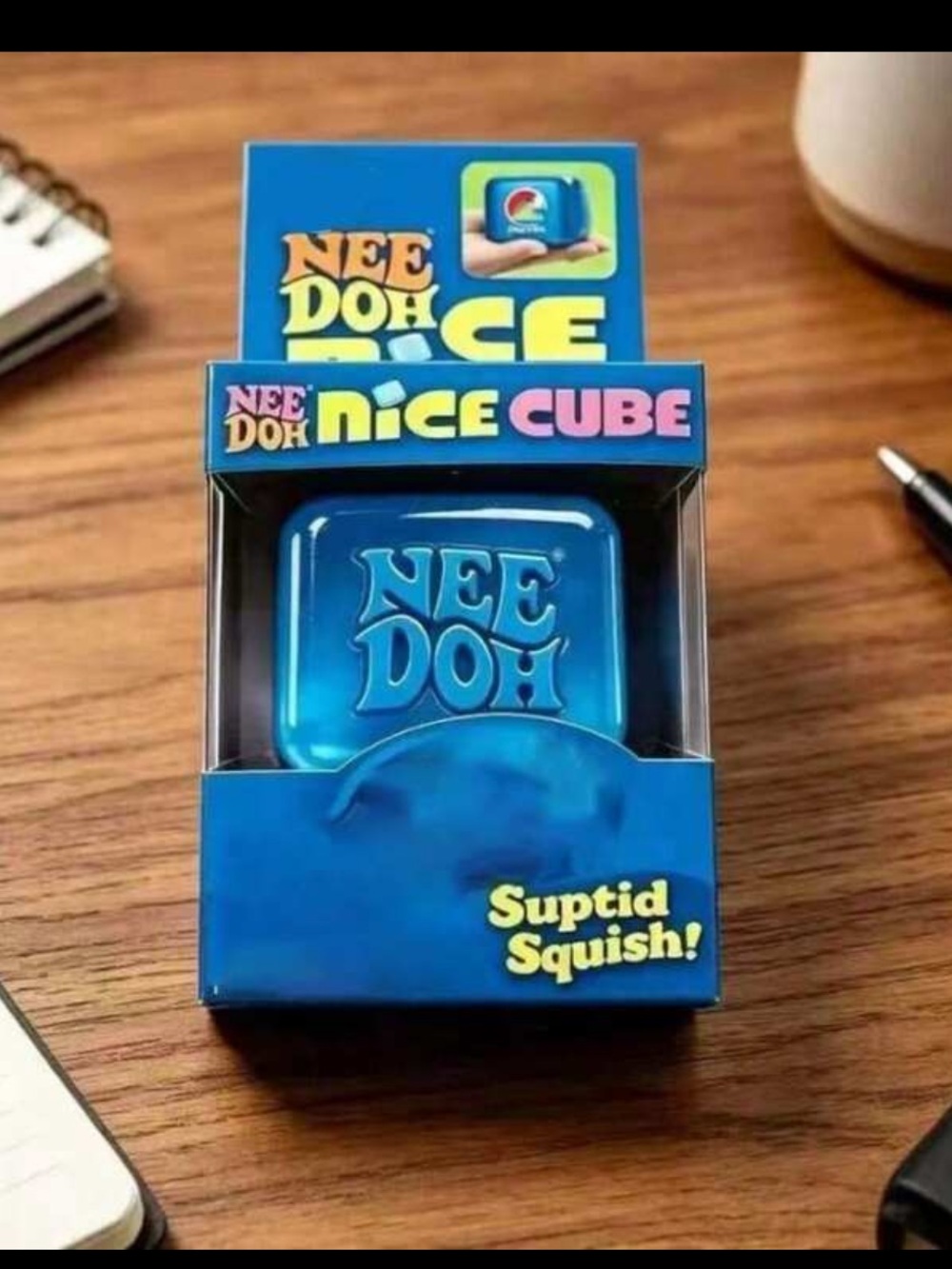 NeeDoh Nice Cube - Blue Squish Toy